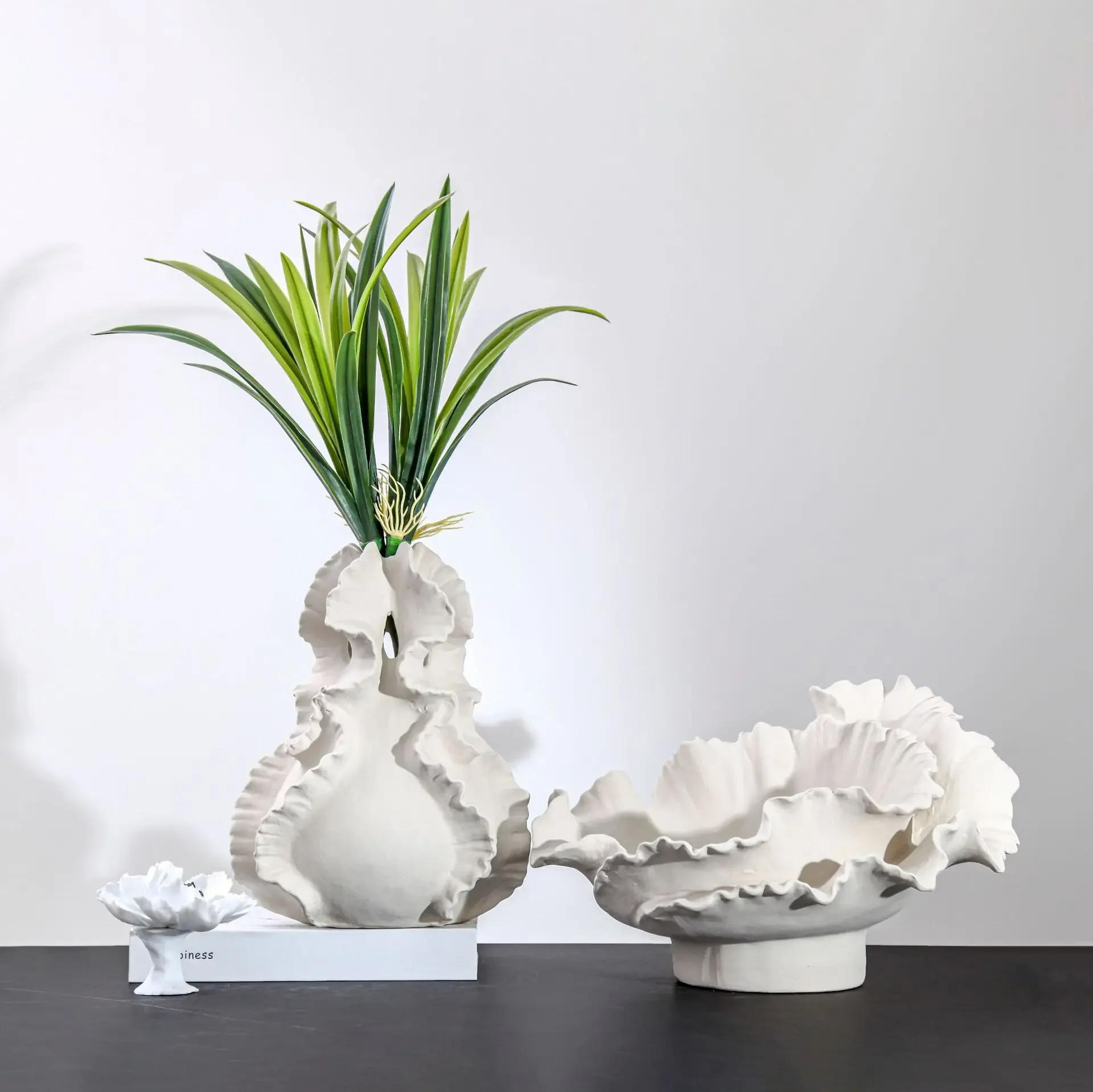 セラミック花瓶,折り畳み式,不規則な花の形をした植木鉢,机の収納,家の