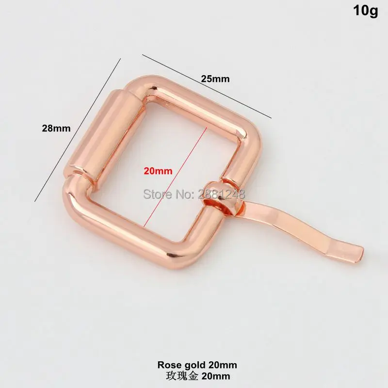 10-100pcs 16mm 20mm 26mm 32mm Rose gold metal leather bag strap silder pin buckle bags no turn buckle  Supplies Leather Hardware