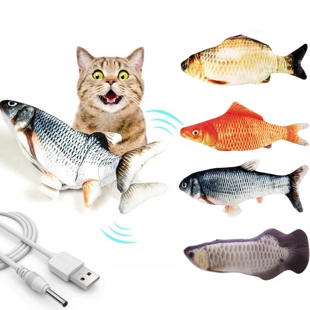 Electronic Cat Toy 3D Fish Electric USB Charging Simulation Fish Toys for Cats Pet Playing Toy cat supplies juguetes para gatos