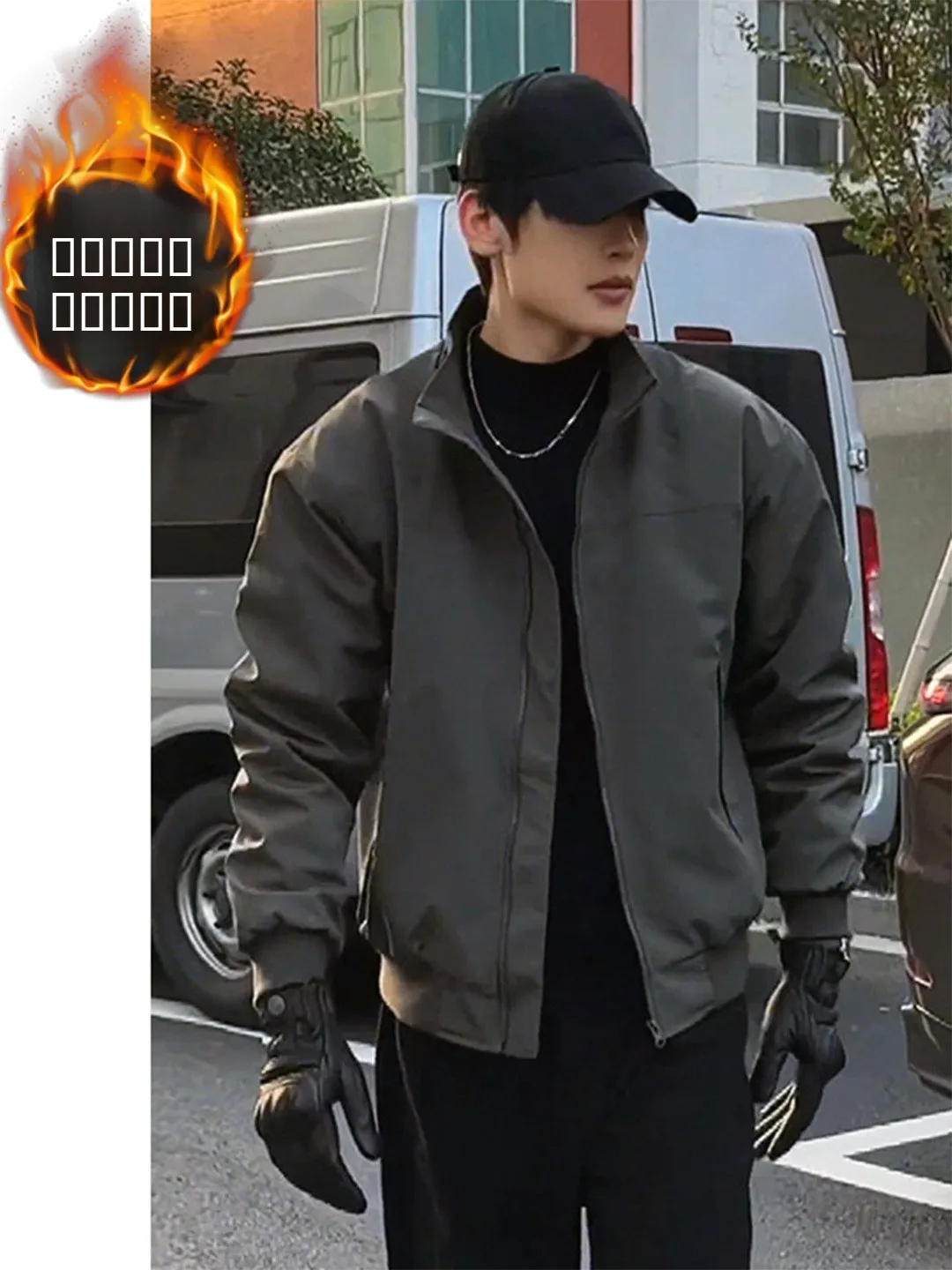 

American Sle Thiened Cotton Jaet Men's Loose Workwear ort Coat Stand Collar Winter Warm Outerwear Youth Faion