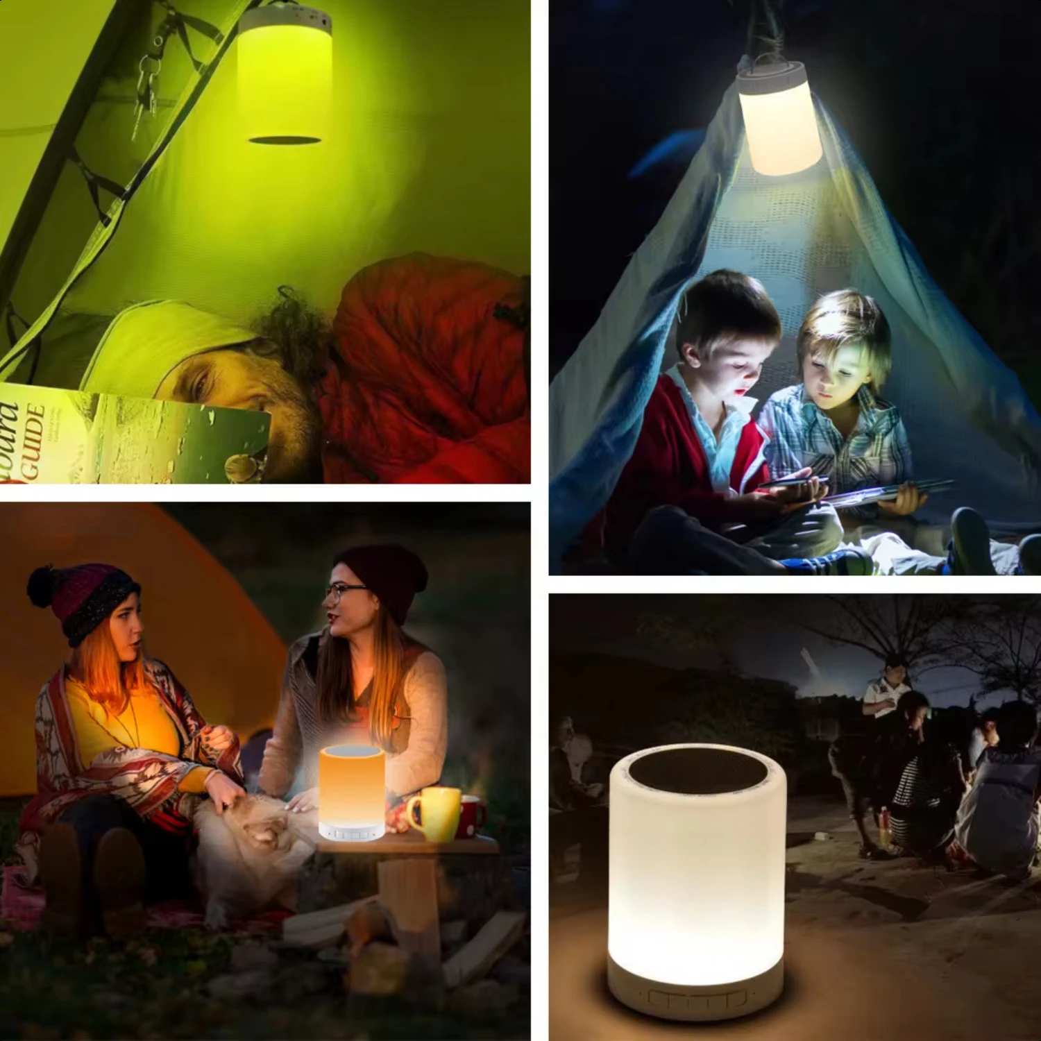 Portátil cabeceira abajur, sem fio Bluetooth alto-falante, luz noturna, AUX, SD, TF, festa, atmosfera interior, presente, novo