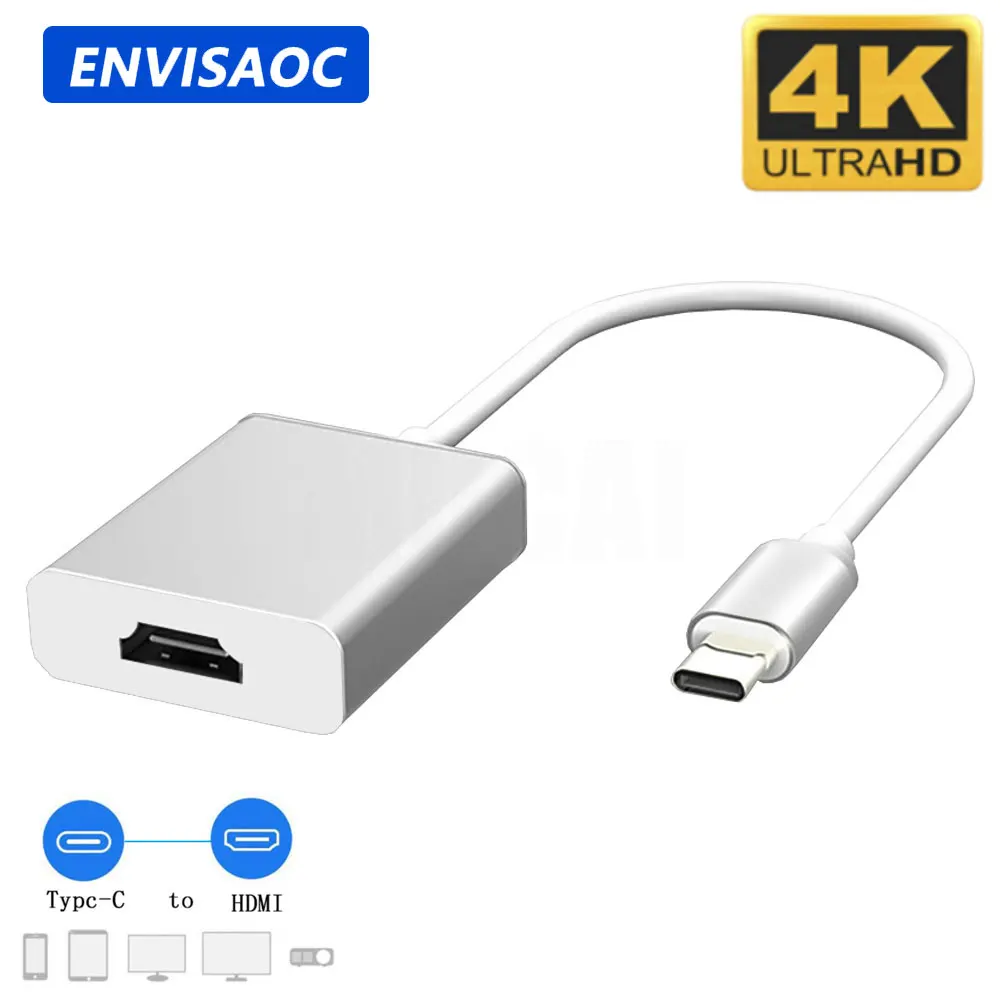 USB C typ C na HDMI kompatybilny Adapter VGA splitter złącze kabla dla MacBook Pro Air iPad Samsung HUAWEI Lenovo PC laptop