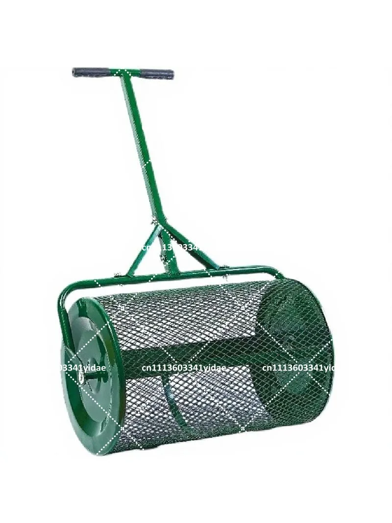 Dripping drum peat moss spreader, suitable for planting and sowing, durable lightweight metal mesh spreader, used for lawns