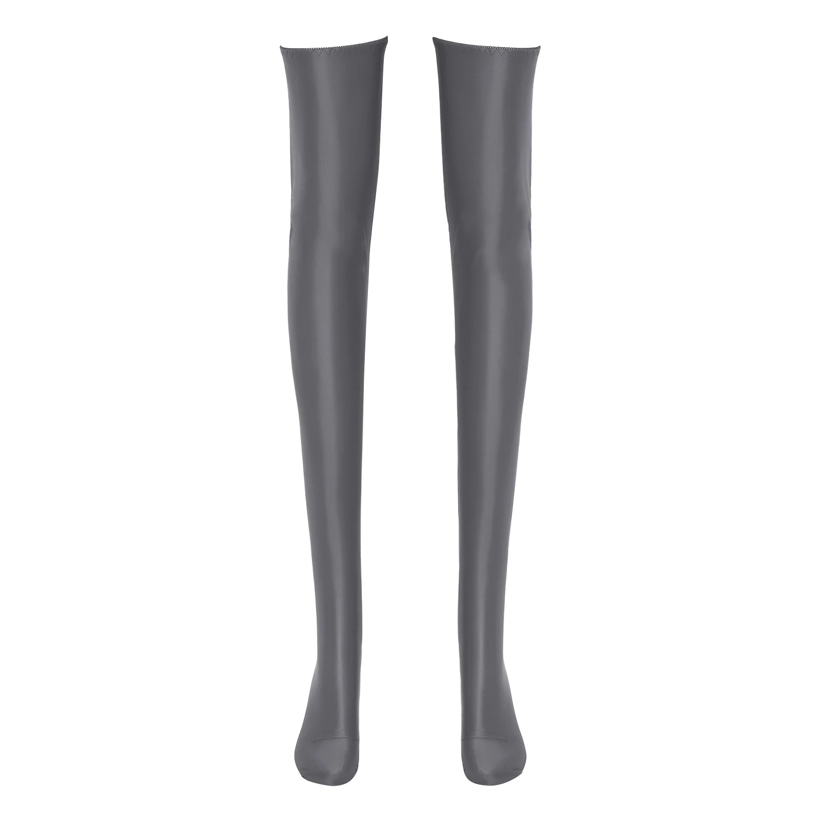 

Women Shiny-oil Glossy Silky Long Socks Thigh-high Stockings Stretchy Solid Color Stockings Clubwear Accessories