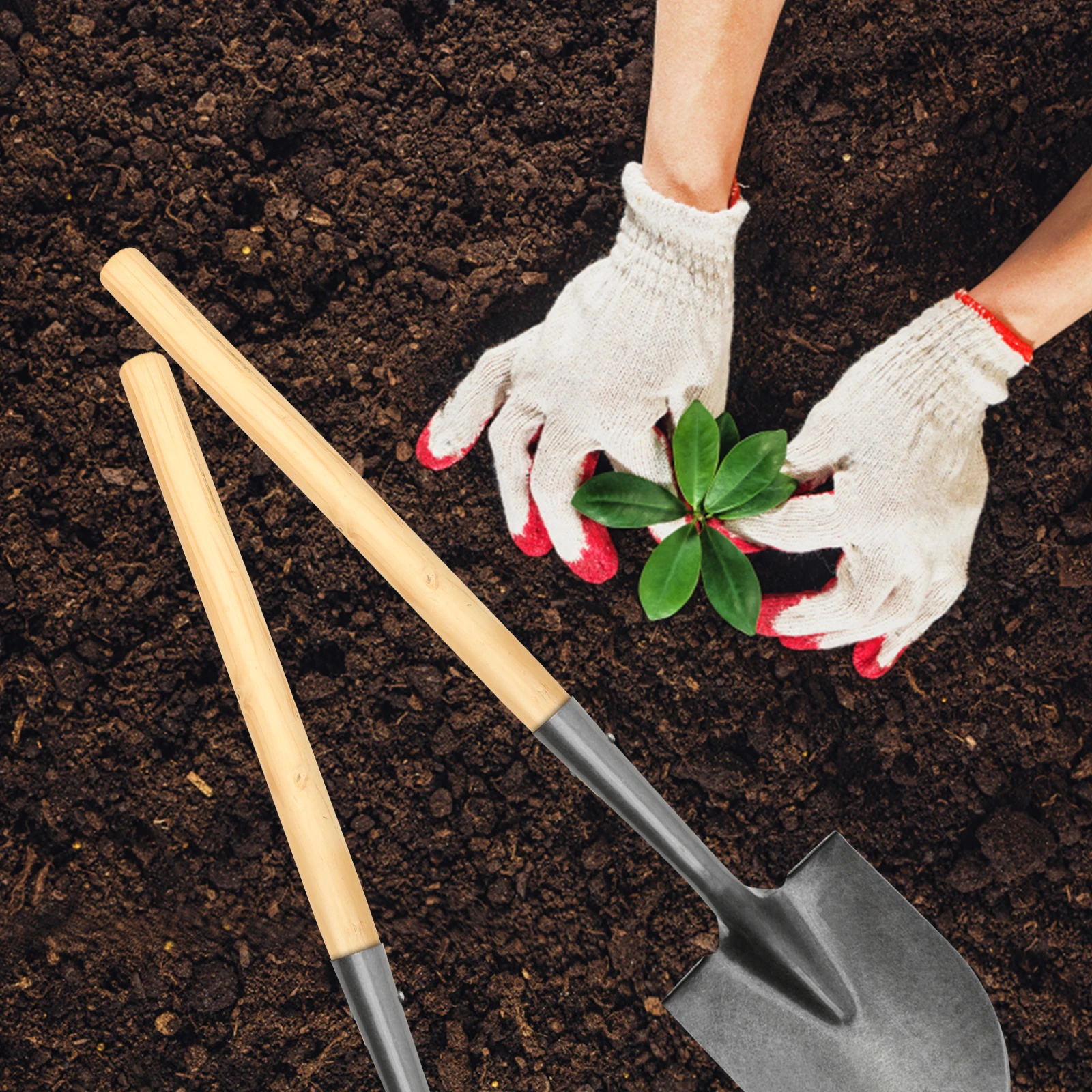 

4pcs 35-40cm Durable Replacement Woodworking Tools And Accessories Shovel Hoe Handles Grip Farm Garden Tools