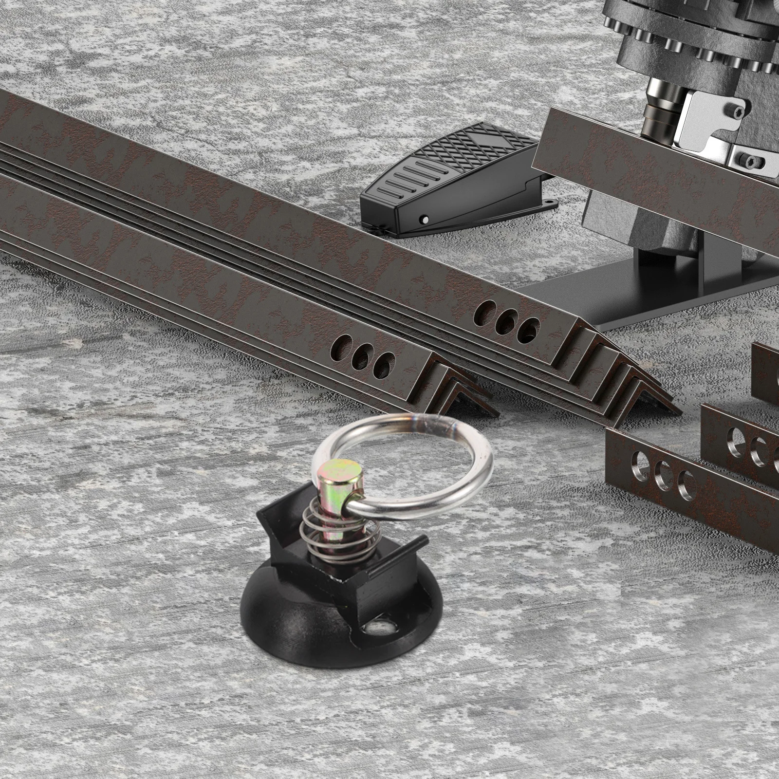 

4 шт., анкерные точки для мотоцикла, круглый комплект для крепления на гусеничном ходу, грузовые безопасные ремни для багажа, система якоря прицепа