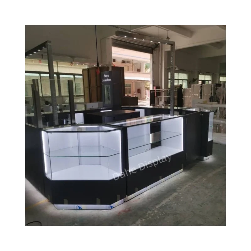 custom.Elegant Custom Made Shop Mall Showroom Watches And Jewelry Kiosk jewelry display kiosk for shopping mall glass Display Sh