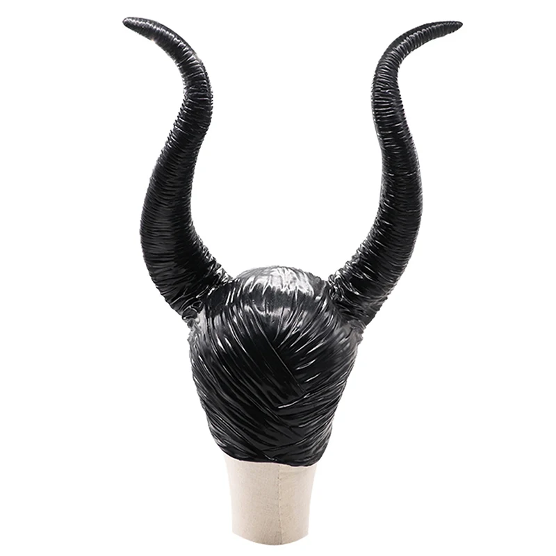 The Devil's Horn Black Bullhorn Headgear Witch Horror Headwear for Halloween Devil Bar Party cosplay Props