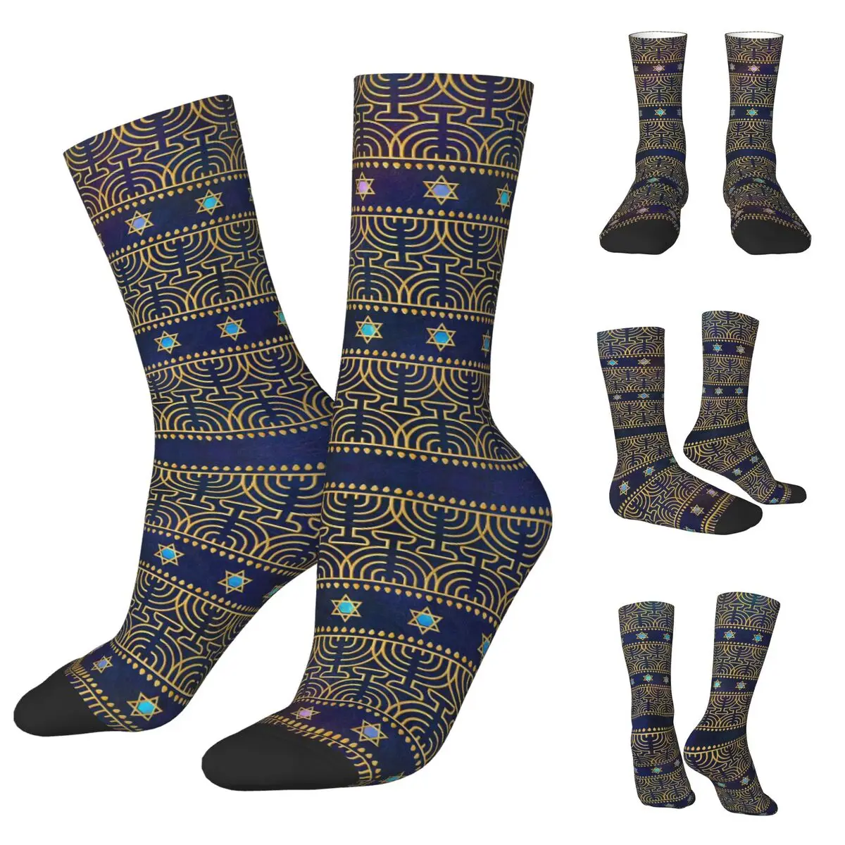 

Hanukkah Pattern cosy Unisex Socks,Warm Happy 3D printing Socks,Street Style Crazy Sock