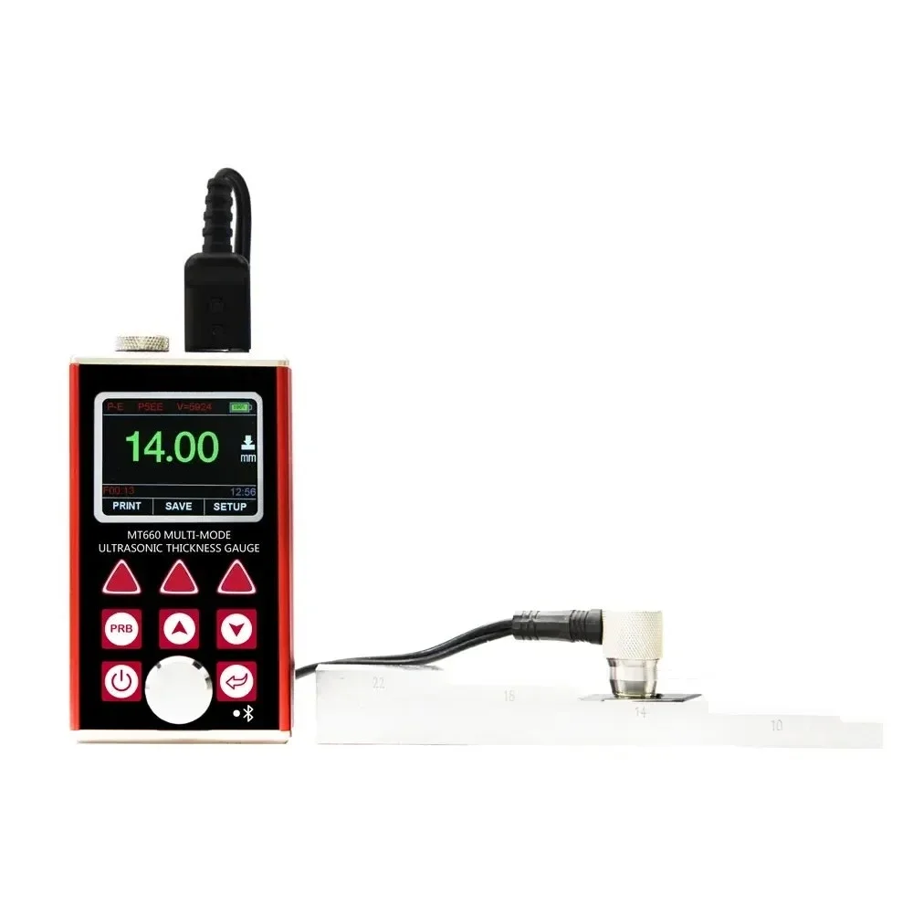

MT660 Digital Multi-Mode Ultrasonic Thickness Gauge meter Through Coating Painting tester range 0.65-600mm