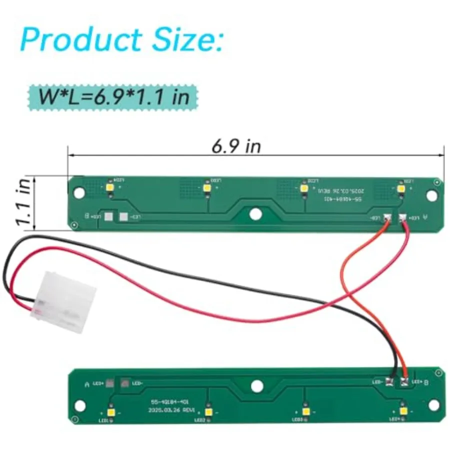 WRX735SDHZ WRX735SDBM WRF555SDFZ LED Light Replacement Kit for Whirlpool, Fits WRX735SDHV WRF555SDHV Full Series Models