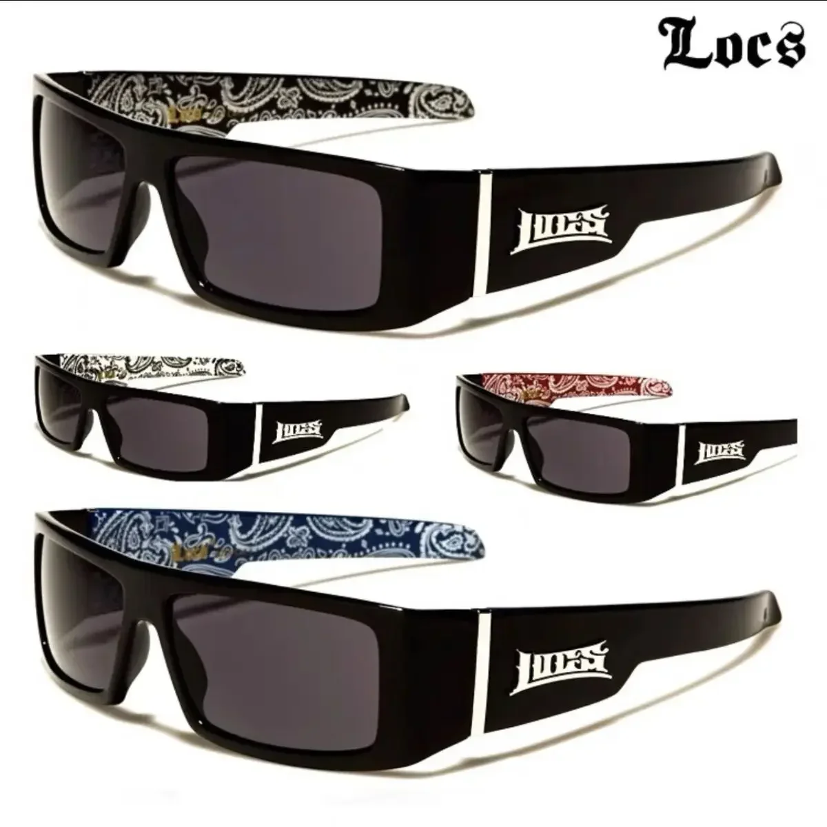 

2025 Hip Hop Street Sunglasses, Chicano West Coast Gangster, Three+Two Hinge Trendy Black Sunglasses