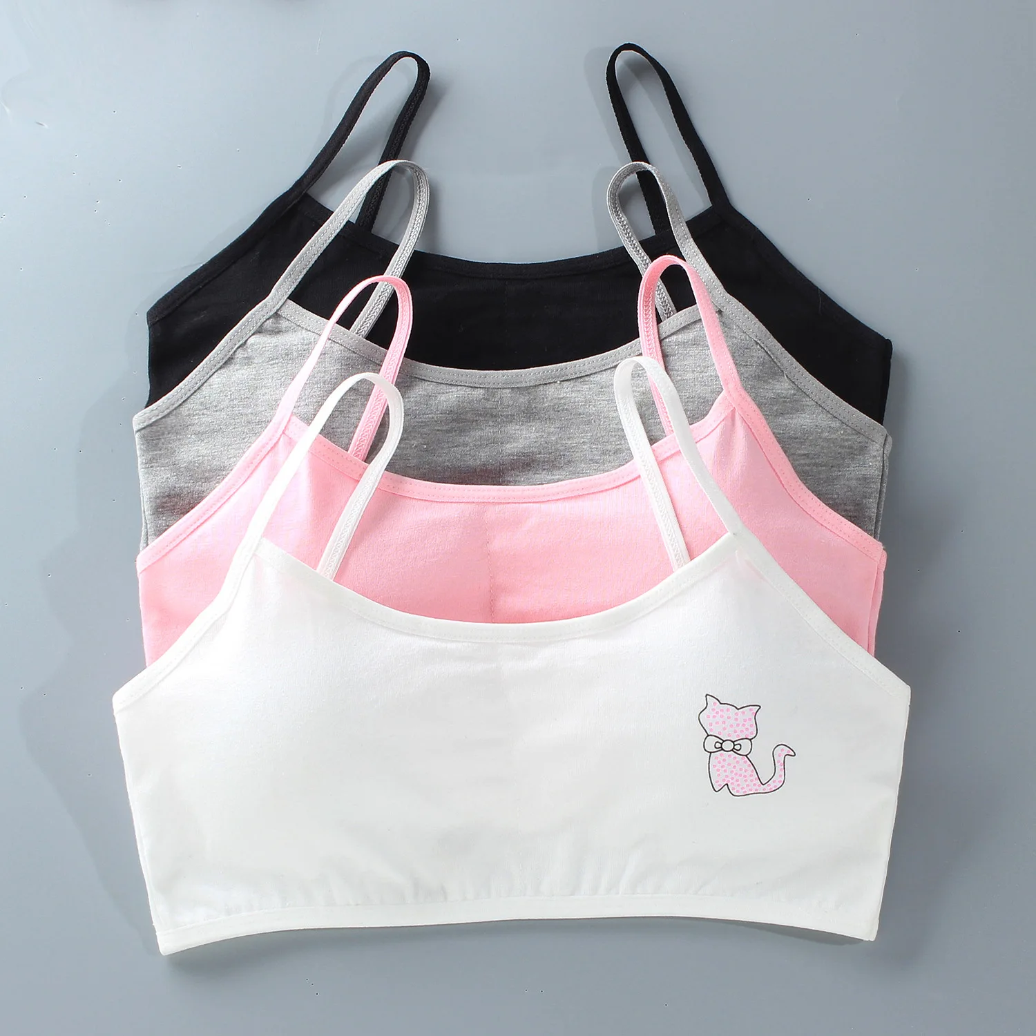 

1PC Adolescent Girls Brasserie Cotton Padded Wireless Children Breast Care Girl Bras Solid Children Underwear Tops Bra For Kids