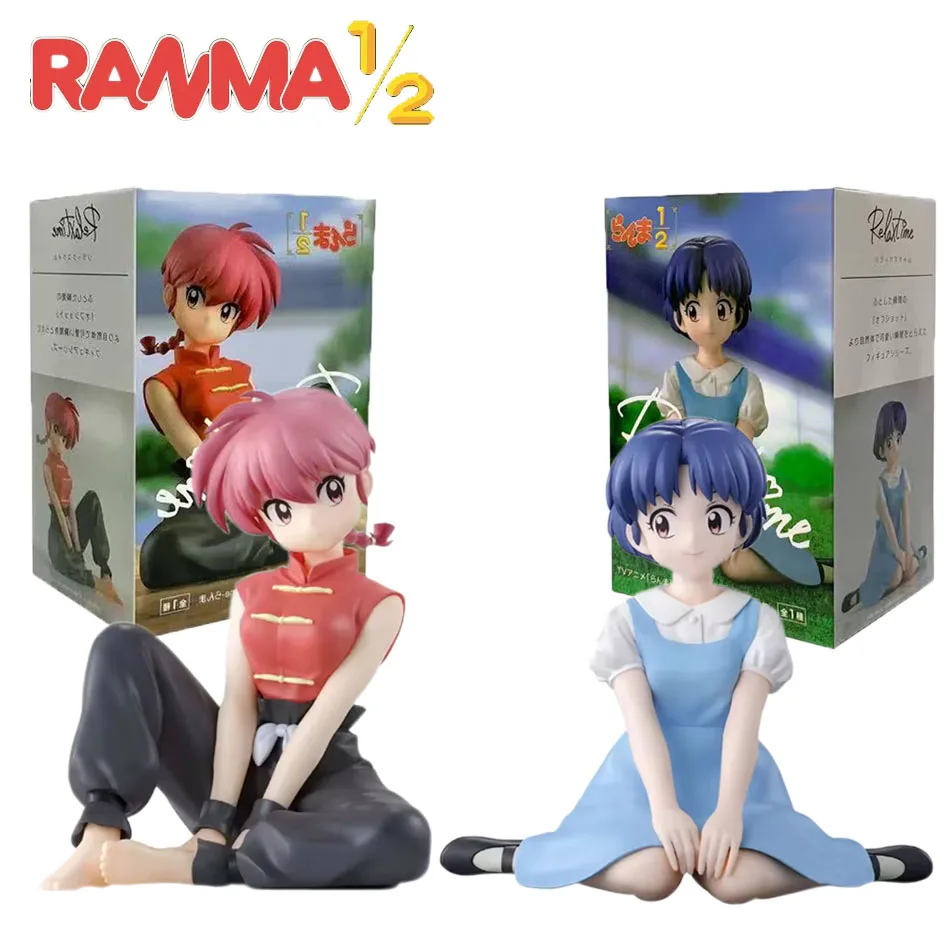 En stock: Figura de anime Ranma 1/2 Saotome Ranma y Akane Tendou, modelo de decoración de escritorio, juguete coleccionable.