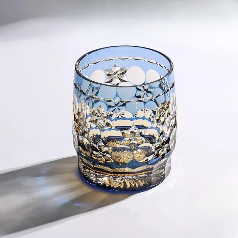 Jade dance color set, crystal glass Locke cup, handmade whiskey glass