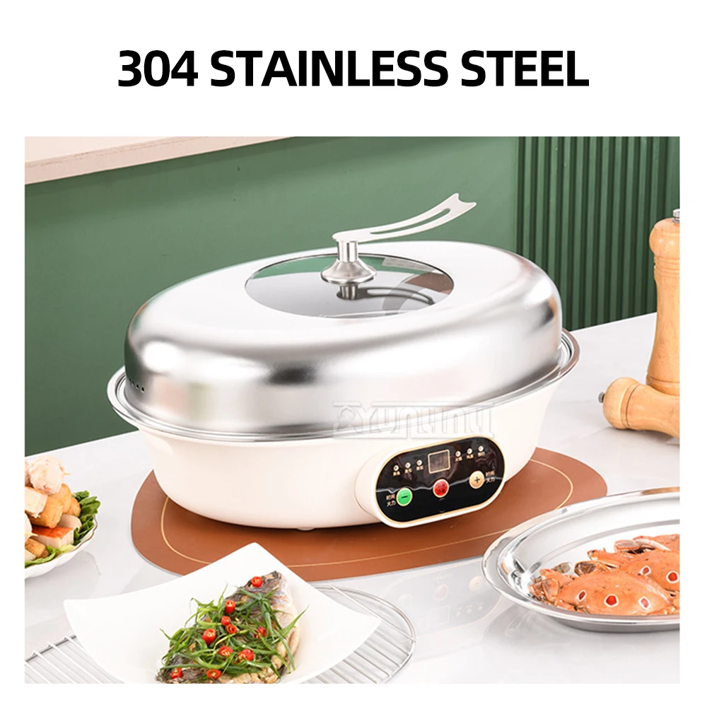 Stainless Steel Steamed Fish Pot Household Large Capacity Electric Steamer Double Layer Intelligent Steamer