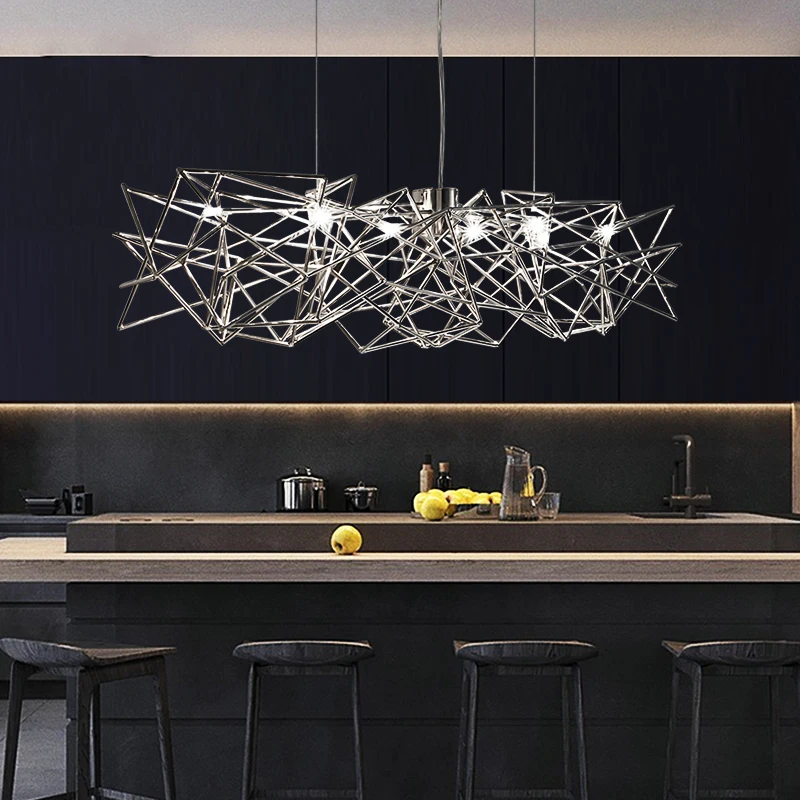 

Italian Design Nordic Post-modern Chandelier Creative Art Light Luxury Living room Dining room Bar Rectangular Star Chandelier