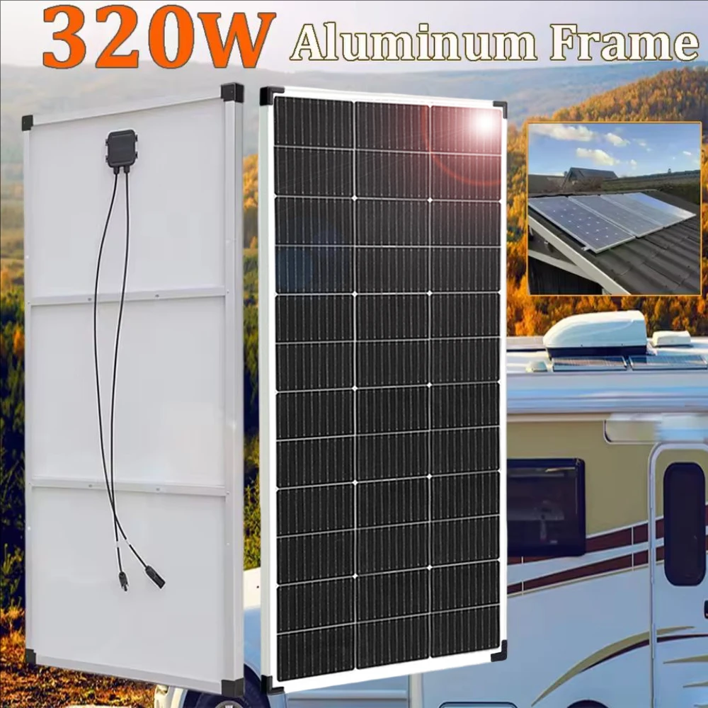 320w 300w 160w 150w pannello solare leggero telaio in alluminio 12v 24v sistema di caricabatteria per camper di casa camper balcone impermeabile UE magazzino DHL spedizione