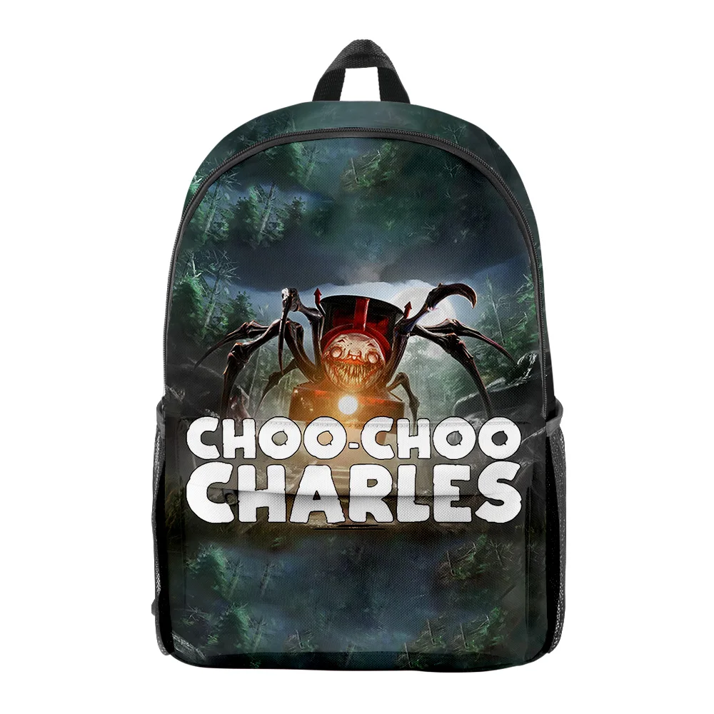 Harajuku Novelty Cool Choo-Choo Charles Bookbag Notebook Backpacks 3D Print Oxford Waterproof Boys/Girls Travel Backpacks