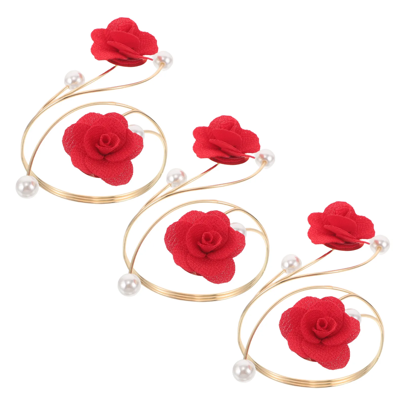 

3Pcs Adjustable Metal Floral Arm Cuff Bracelet Hollow Artistic Upper Arm Jewelry Flower Bangles Casual Formal Wear