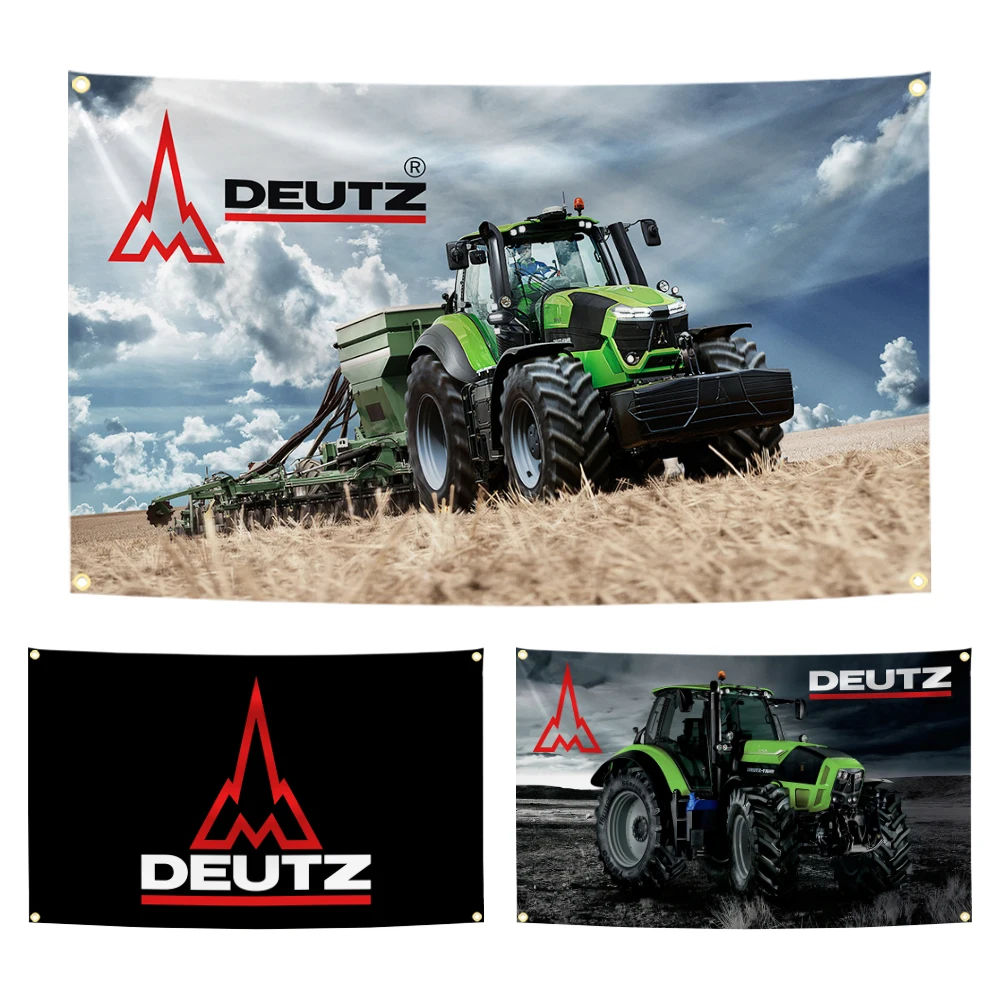 90x150cm Deutz-fahrs Car Racing Flag Tapestry Polyester Digital Printing Banner for Garage Wall Art Out Door Decoration