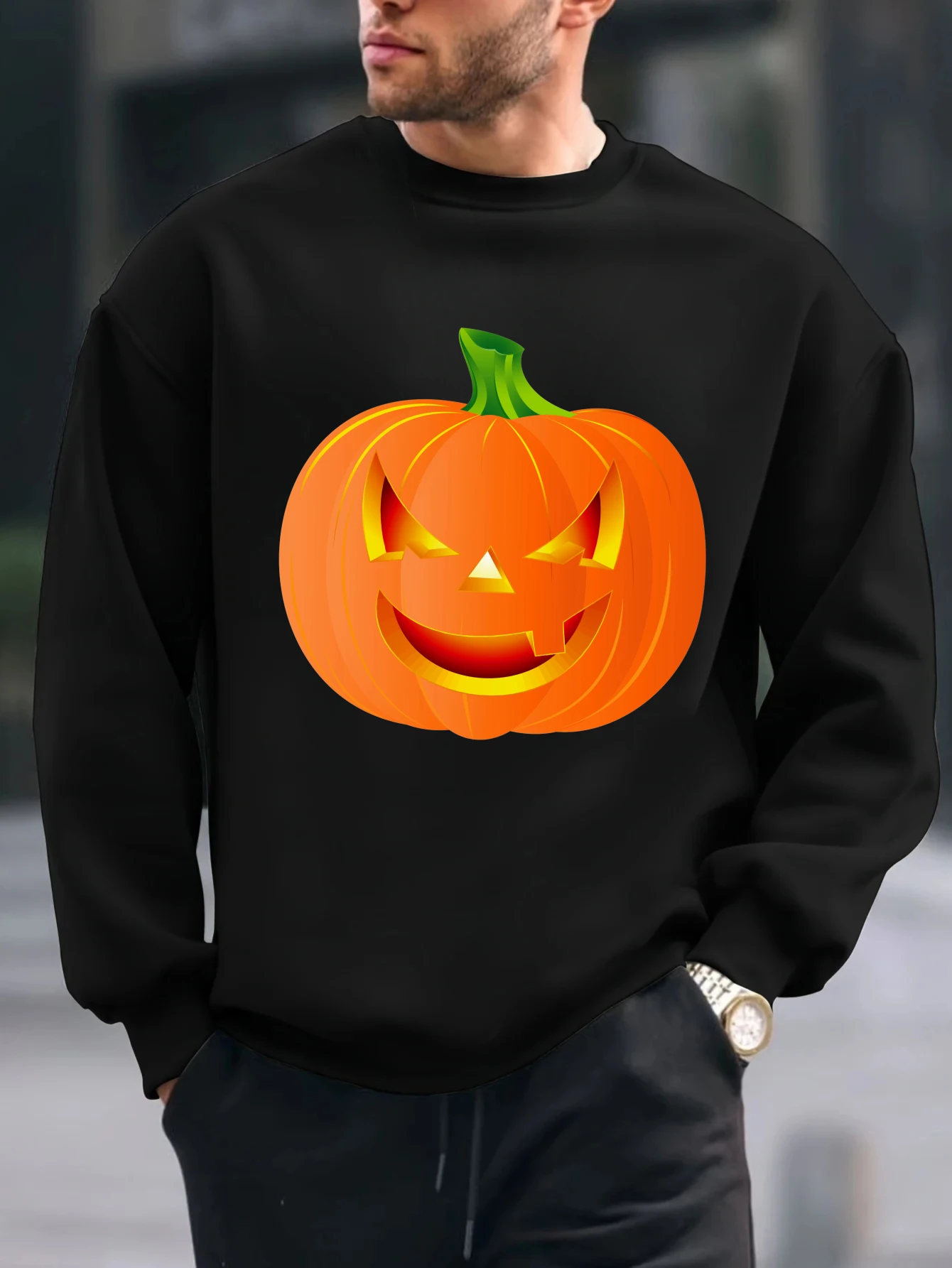 

2025 топы с принтами каракулей и тыквы, весенне-осенняя мужская толстовка с длинными рукавами, повседневная толстовка с капюшоном, мягкий и теплый комплект