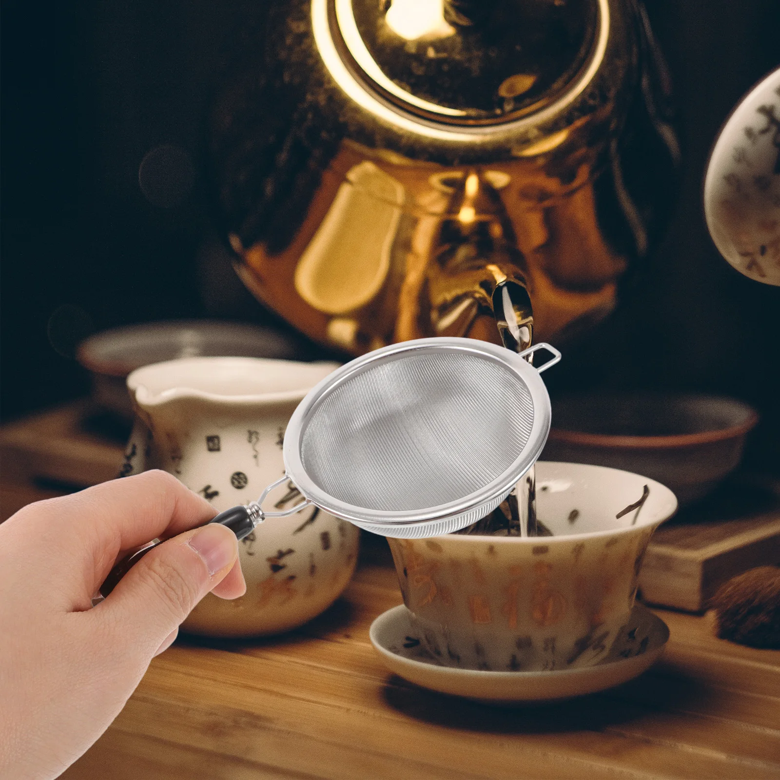 

Tea Filter Handle Fine Mesh Strainer Easy Kung Fu Sets Smooth Enjoyable Experience Loose Leaf Infuser