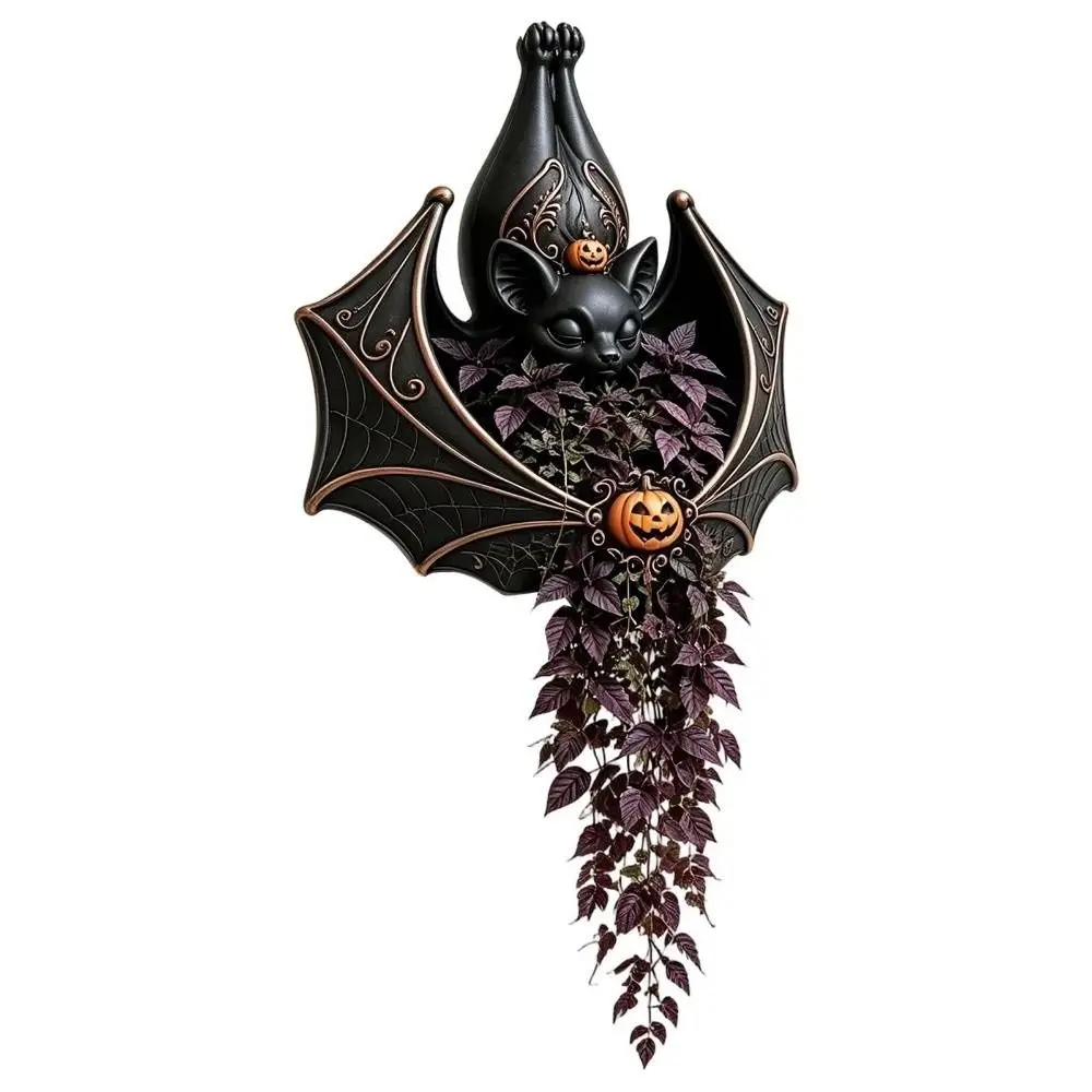 Funny Halloween Bat Shaped Flower Pot 3d Printed Cat Wall Plant Pot Bird Witch Garden Decorations Hanging Holder