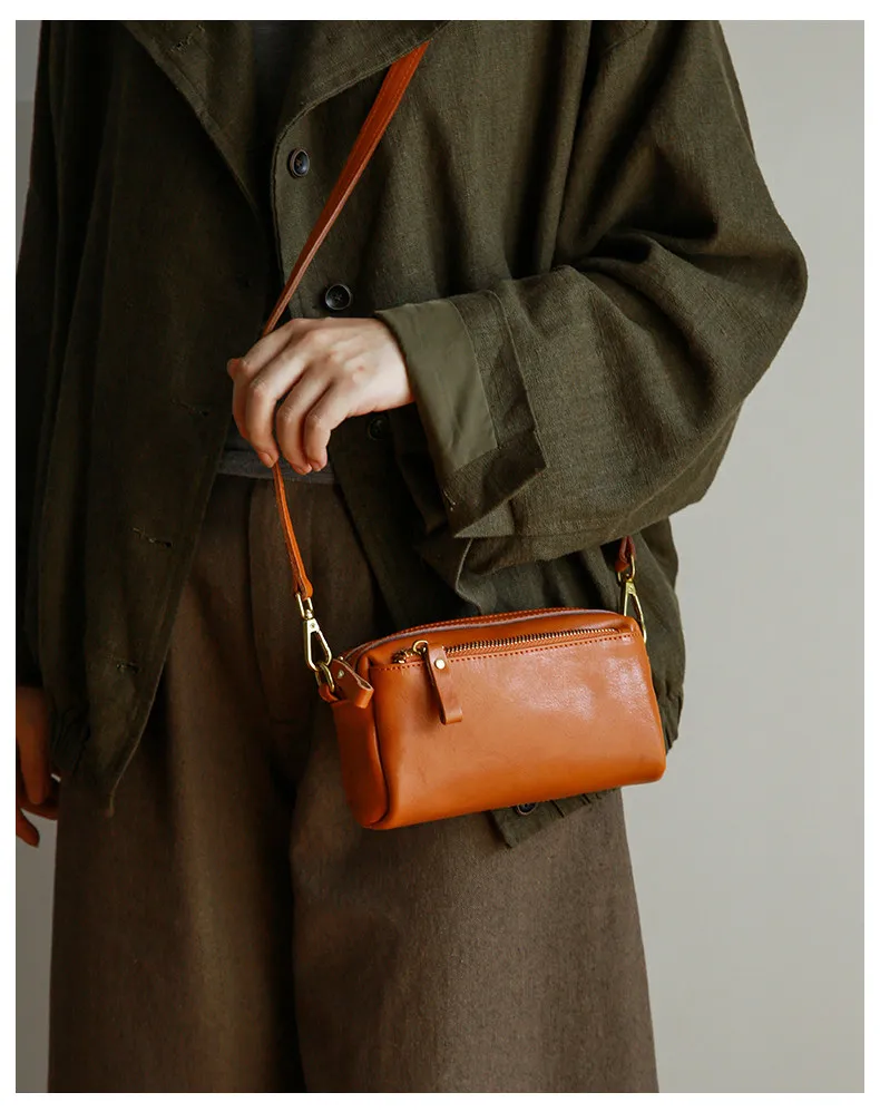 Modische, handgefertigte Damen-Umhängetasche aus echtem Leder, ideal für Wochenendausflüge, luxuriöse Qualität, hochwertige Rindsledertasche. – Detail 16