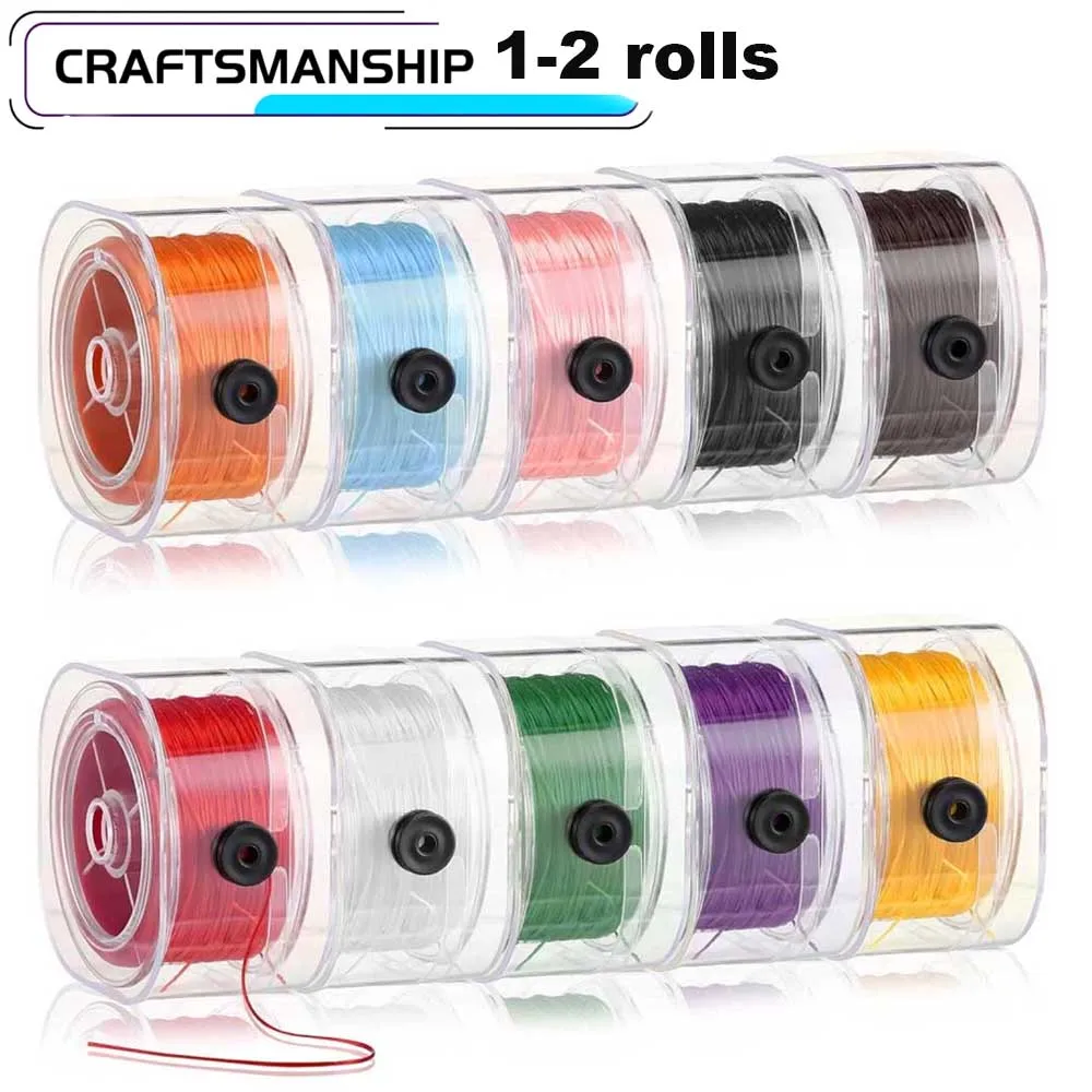 

1-2Roll 100m Elastic String for Bracelets 0.8mm Stretchy Strings Stretch Bead Cord for Jewelry Bracelet Making Necklaces Beading