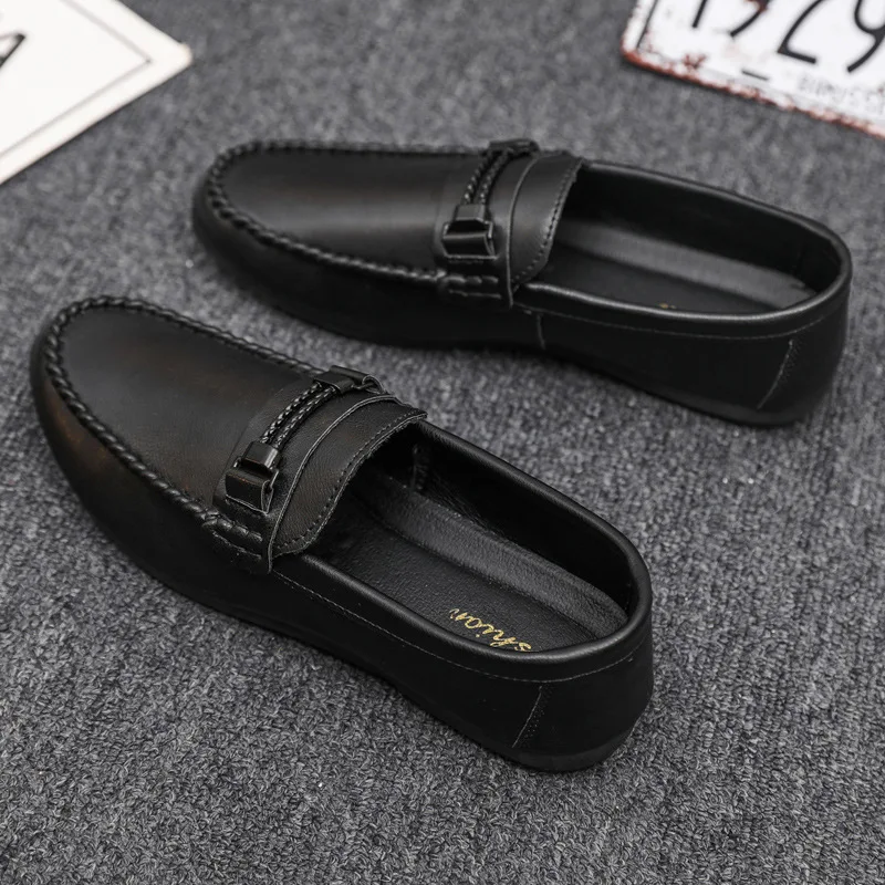 Leather Shoes for Men Casual Male Soft Sole Comfortable Shoes Men Slip-On Male Loafers Moccasins Driving Shoe Big Size 39-44