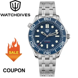 Watchdives WD007 39mm Dive Watch Stainless Steel NTTD NH35 Automatic Movement Sapphire Luminous Men Watches Waterproof 200M