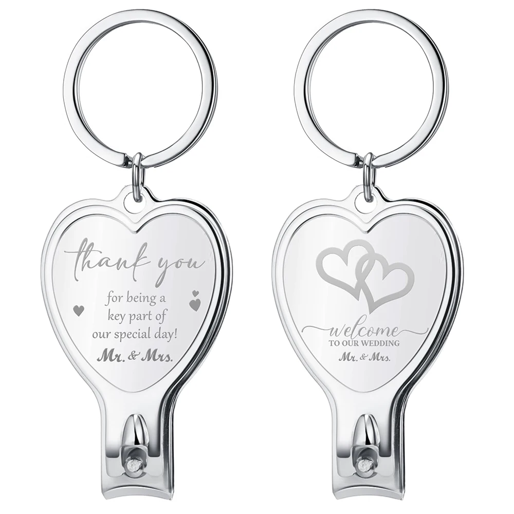 10pcs FREE Engraved Logo Nail Clipper Keychain Multifunctional Bottle Opener Promotion Advertising Gifts Wedding Souvenir Gift