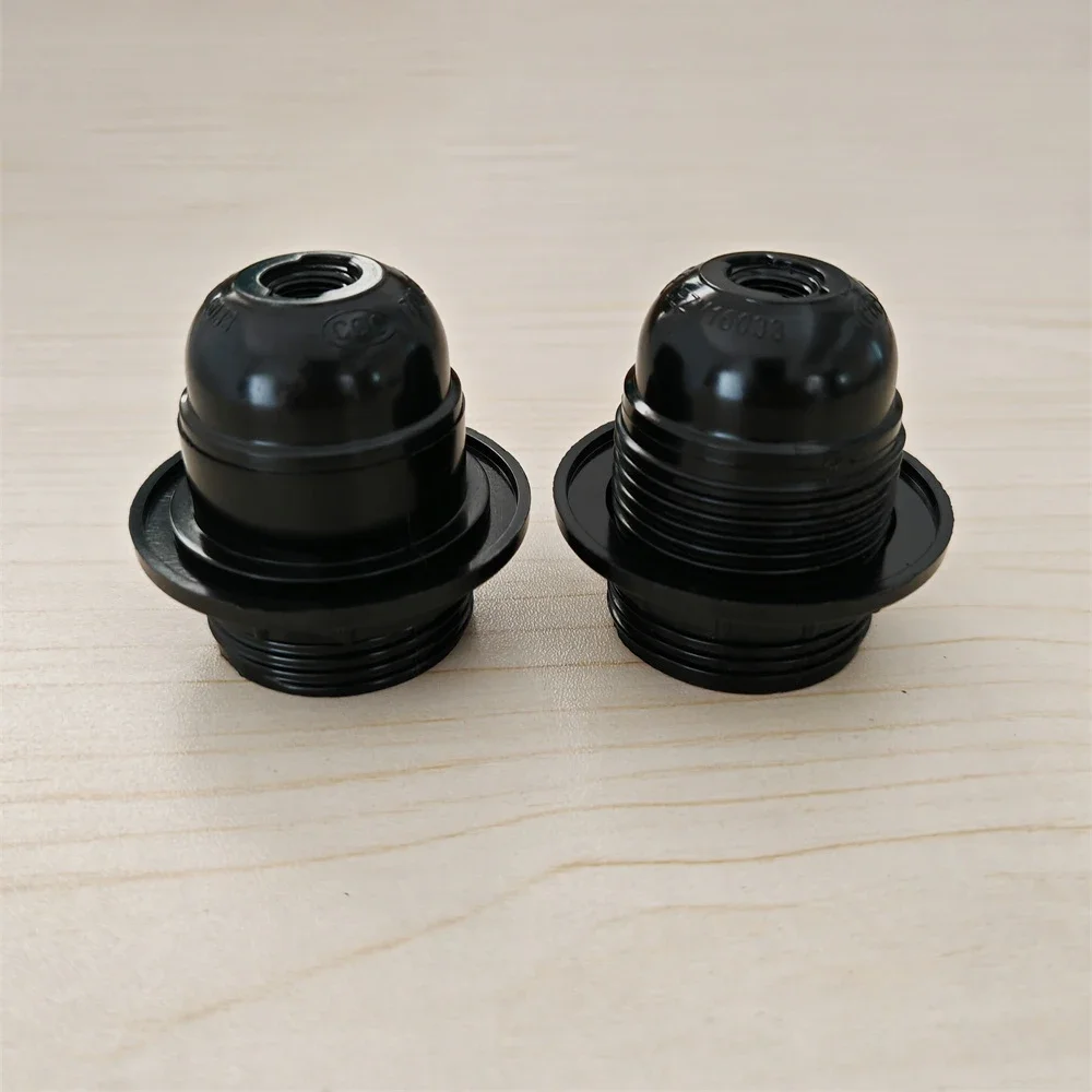 Retro Black E27 Self-locking Bakelite Lamp Holder LED Light Head Socket Lighting Fitting Floor Desktop Light Bulb Base 4A 250V