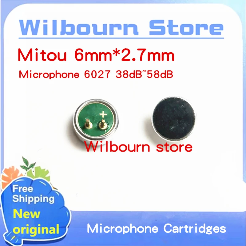 10PCS~100PCS/LOT Mitou 6027 6mm*2.7mm High Sensitivity Condenser Microphone   Anti-jamming Filter Type Electret Microph