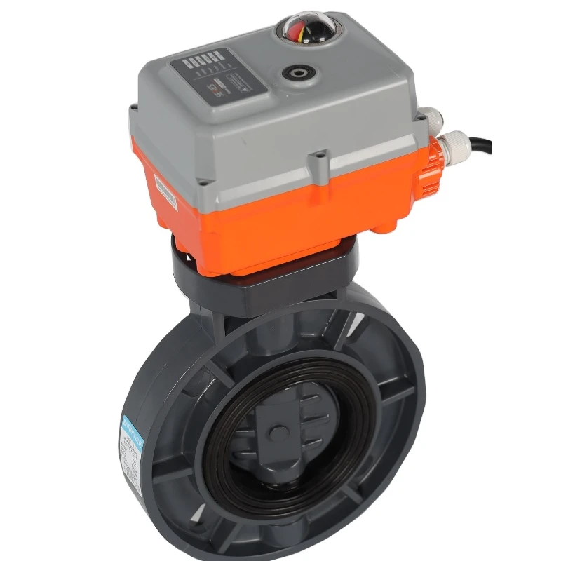 

Electrical Control Actuated Motorized 24V Actuator Electric PVC Butterfly Valve