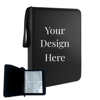 Personalized 4 pocket card binder, special 400 double sided pocket album for sports playing cards, unique card collection storage