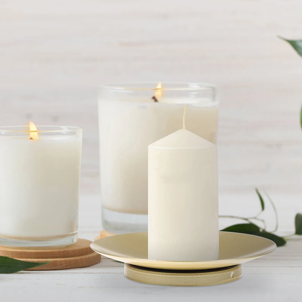 

4pcs Iron C Holder Smooth Matte Texture Elegant Romantic Decorative Iron Plate C Holder Tray For Home Dinner Table