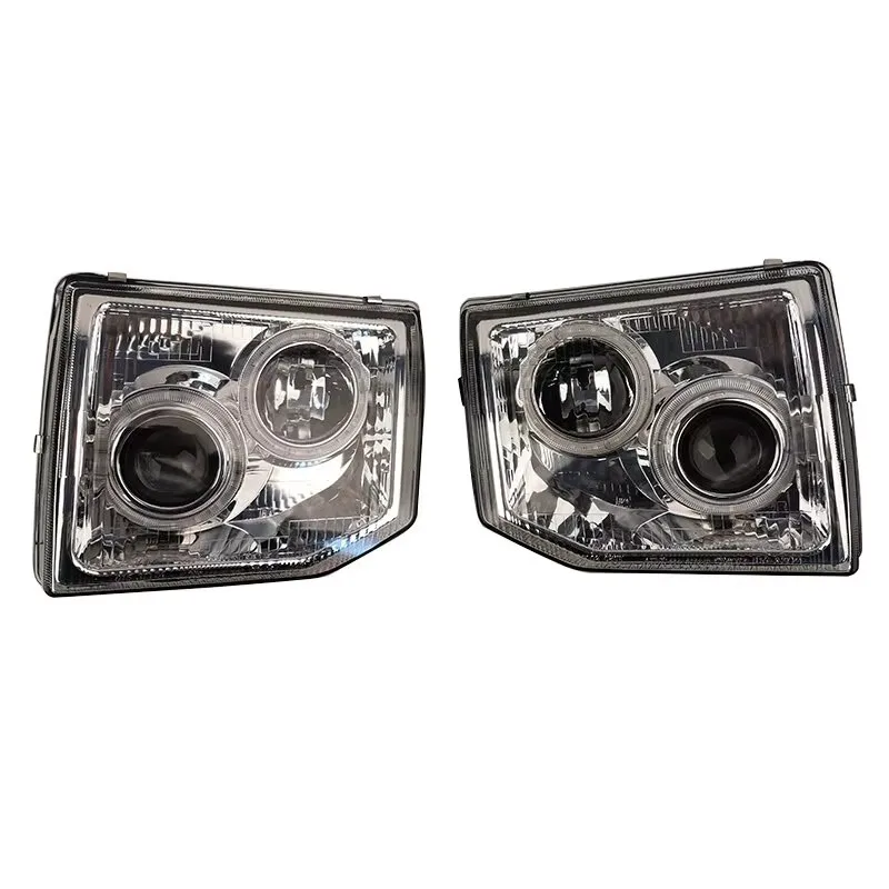 2PCS Car Headlight Modified Black LED Angel Eye Lens For Mitsubishi Pajero MB831066 MR439139 MR387534 MB831078 1992~2000