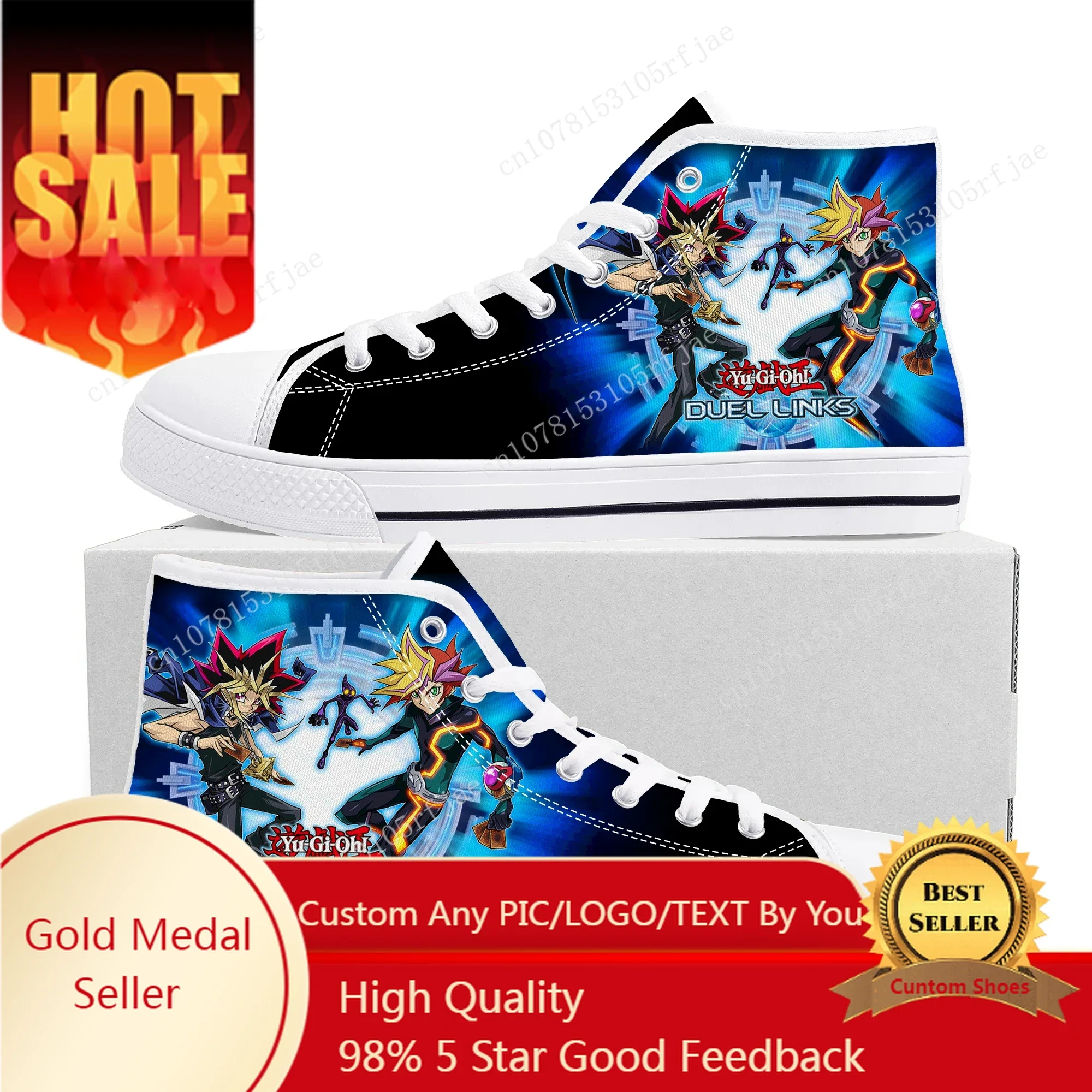 

Yu Gi Oh High Top Sneakers Hot Cartoon Game Mens Womens Teenager High Quality Fashion Canvas Shoes Casual Tailor Made Sneaker