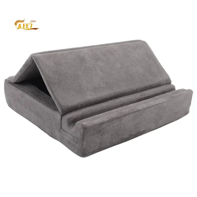 

AEE7-Tablet Pillow Stand With Storage Foldable Holder Angle Adjustable Soft Pad Dock For Bed And Laptop And Desk