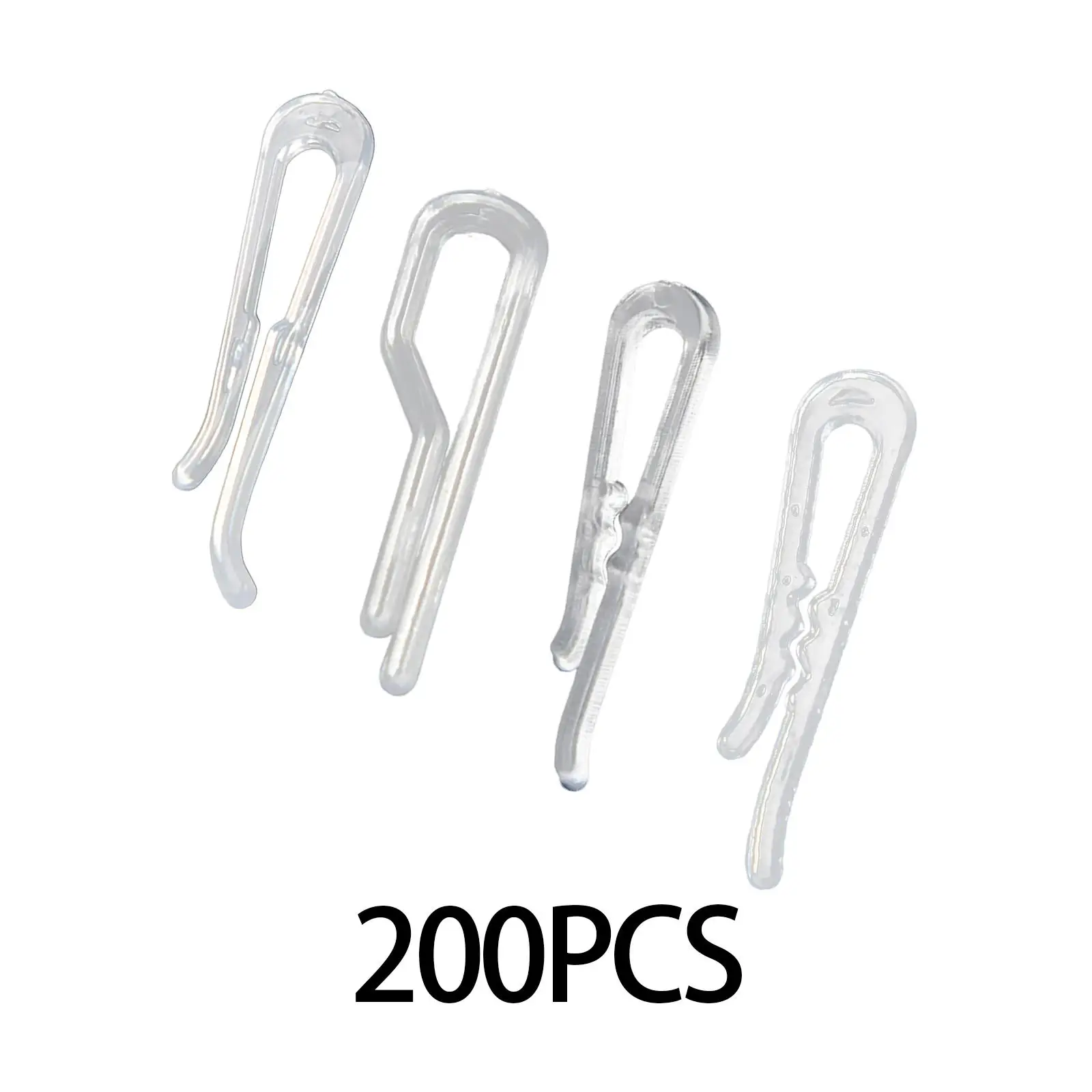 200Pcs Transparent Alligator Clip Fixed Clip Reusable Shirt Clips U Shape