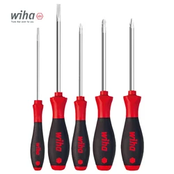 WIHA 5PCS Screwdriver Set SoftFinish Long Slender Handle Screw Driver for Slotted Phillips Pozidriv Screw Repair Tool Kit 90020C