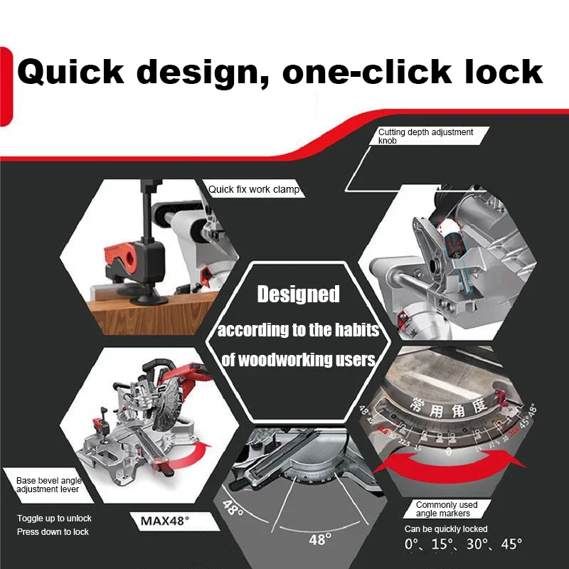 Devon Cordless Miter Saw Brushless 6301-li-20 20v 190x20/30mm 5500rpm Adjustable Degree for Woodworking Universal Flex Battery