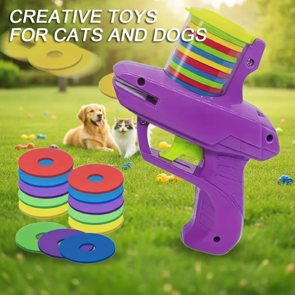 15 Brinquedos – Engraçados Para Gatos: Pistola Criativa De Rabanete Com Frisbees Espuma Reutilizáveis Brinquedo Interativo Caça