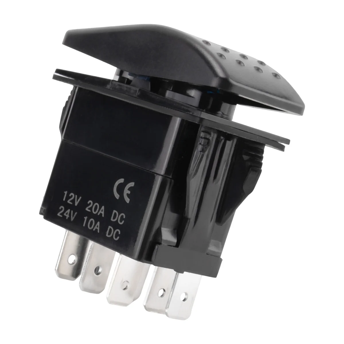 AU35 12V 20A Winch In Winch Out ON-OFF-ON Rocker Switch 7 Pin LED biru