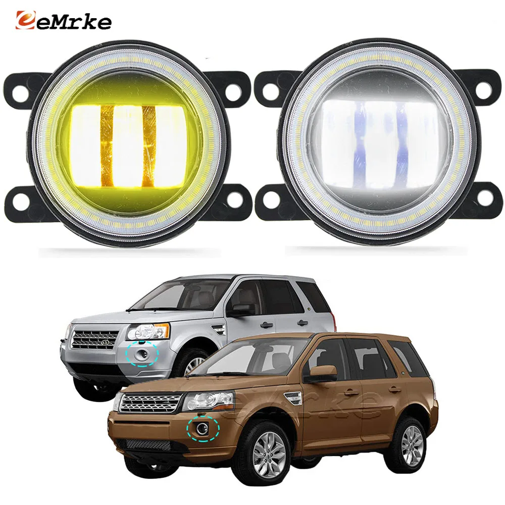 Pair Led Angel Eye DRL Car Daytime Running Lamp for Land Rover Freelander 2 LR2 L359 2006-2015 Fog Lights with Cut-Line Lens