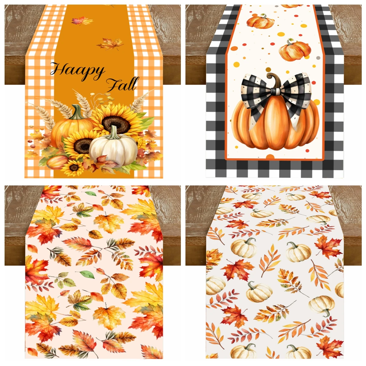 Thanksgiving Table Runner Pumpkin Decorations Fall Table Runner Thanksgiving Holiday Decor Indoor Outdoor Dining Table Decor