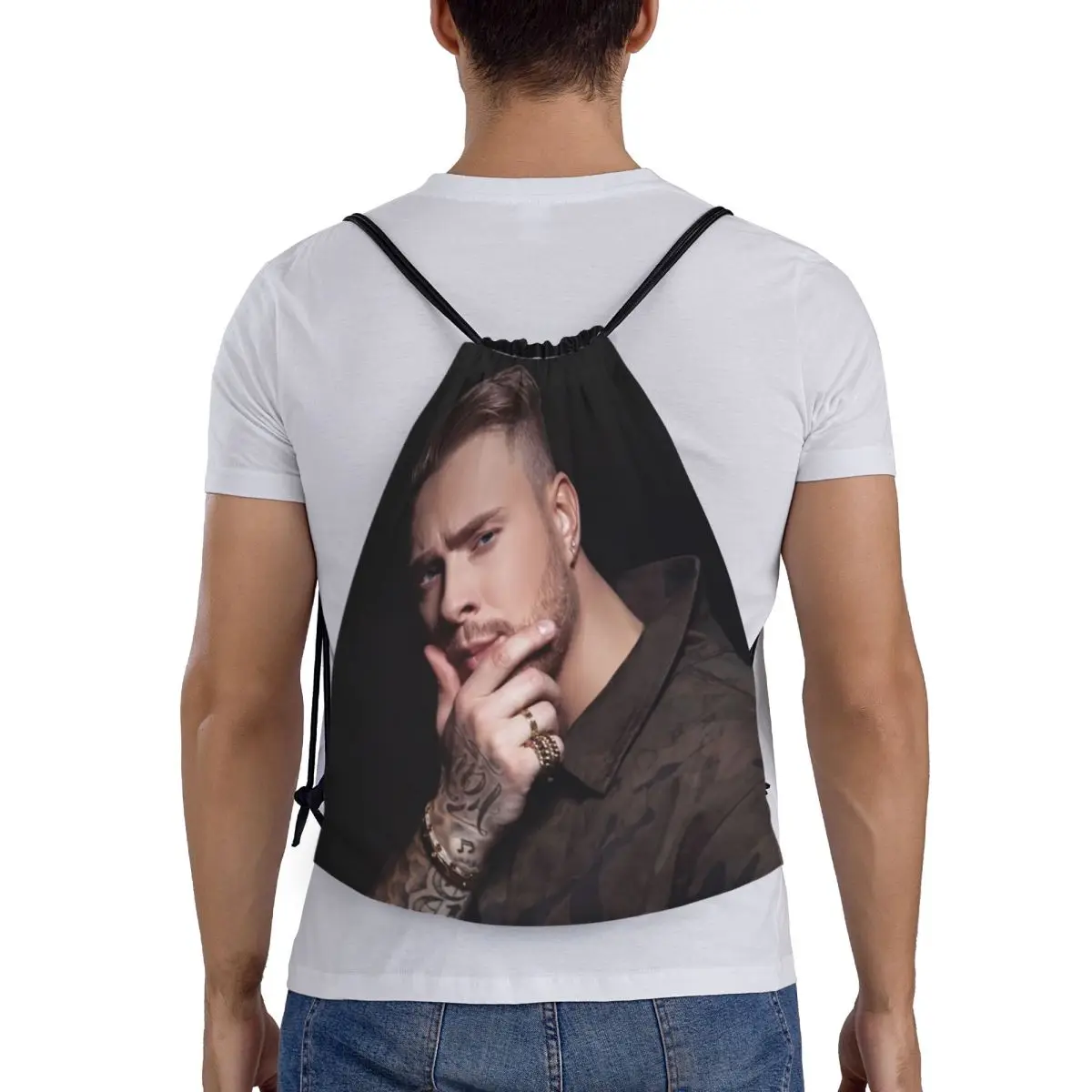 

Custom Egor Kreed Russian Rapper Backpacks Multi-function Drawstring Bags Sports Bag Book Bags for Man Woman Students