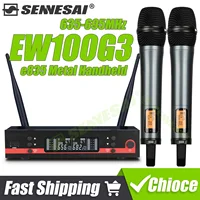 ¡Calidad superior! ew100g3/e835 micrófono inalámbrico Dual profesional 600-695MHz puesta en escena 2 canales UHF Karaoke Metal de mano